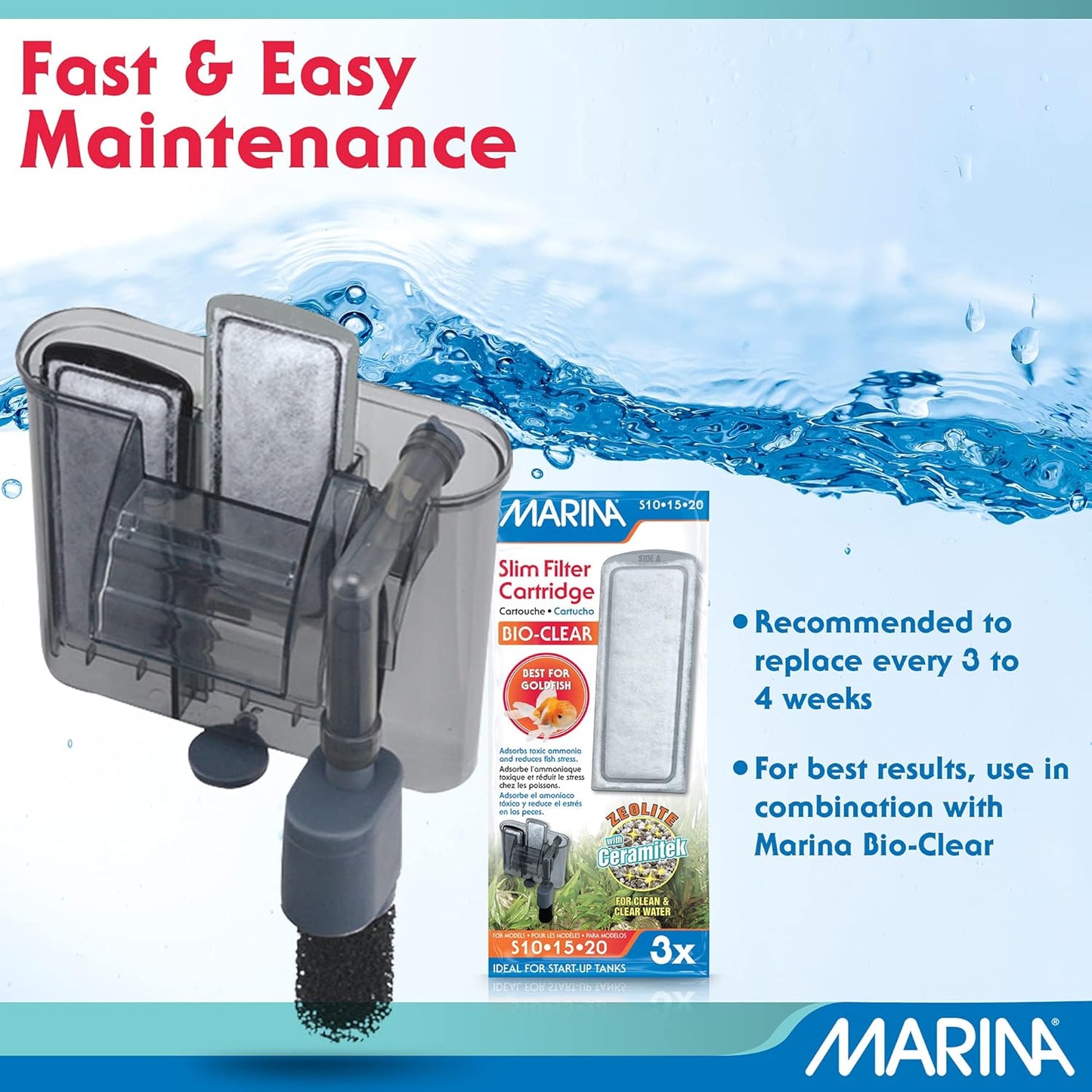 Marina Slim Filter Cartridge 3 Pack Tropical Fish