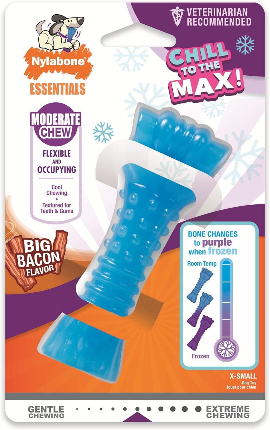 Nylabone Chill To The Max Bacon Flavour Chew Bone