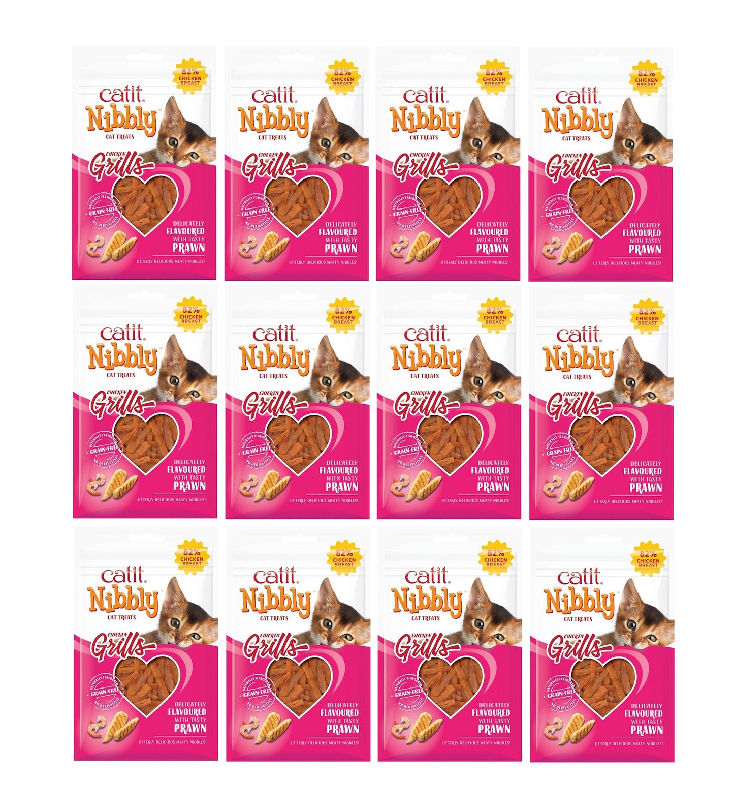 Catit Nibbly Grills Chicken & Prawn 30g High Protein Cat Snacks