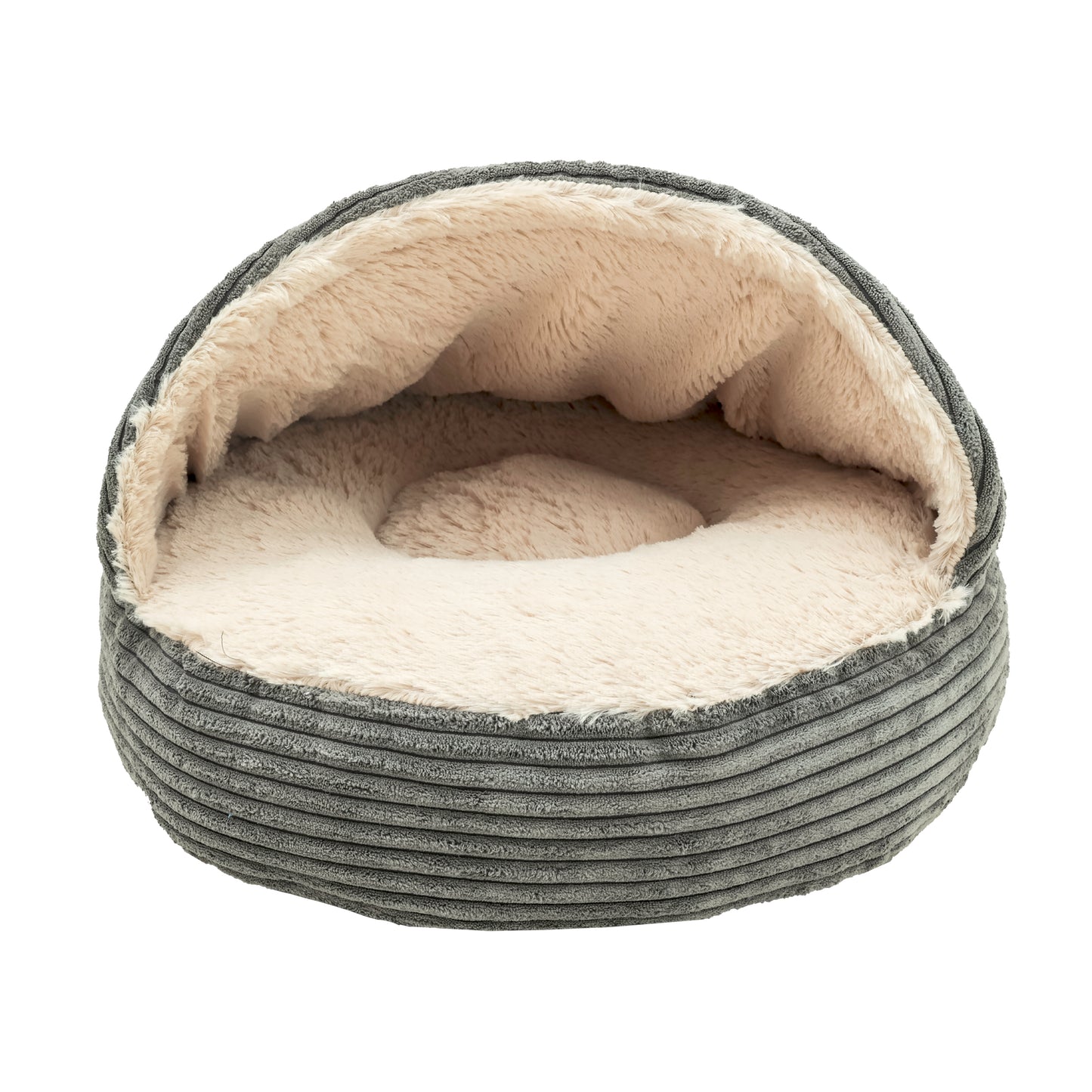 Rosewood Grey Jumbo Cord Cosy Cat Cave Bed