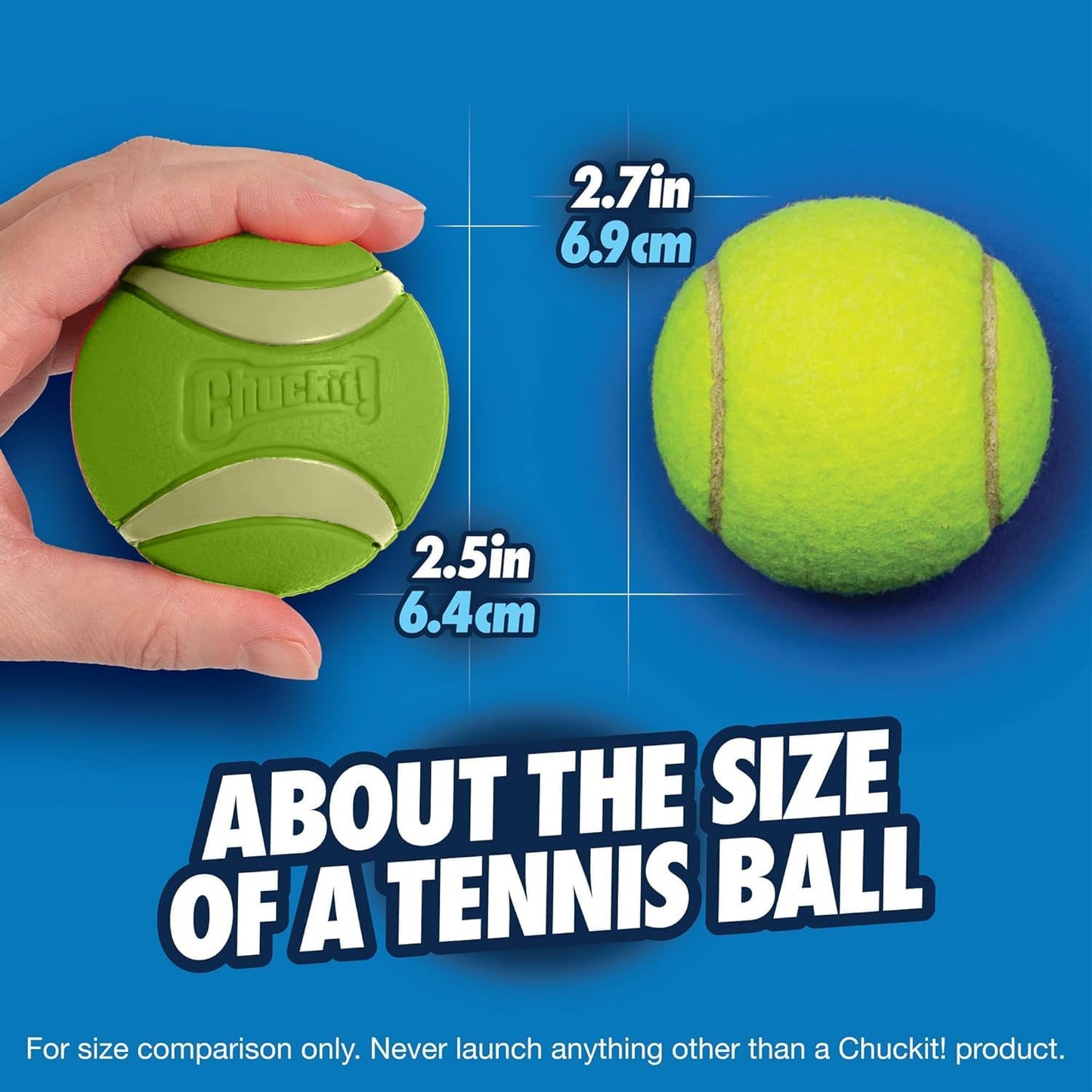 Chuckit! Max Glow Ultra Squeaker Ball Medium 1pk 6.3cm