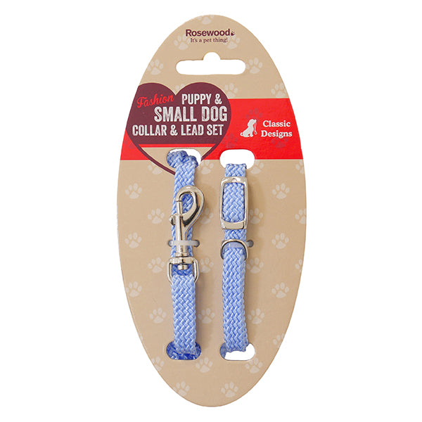 Rosewood Puppy Collar & Lead Set Blue