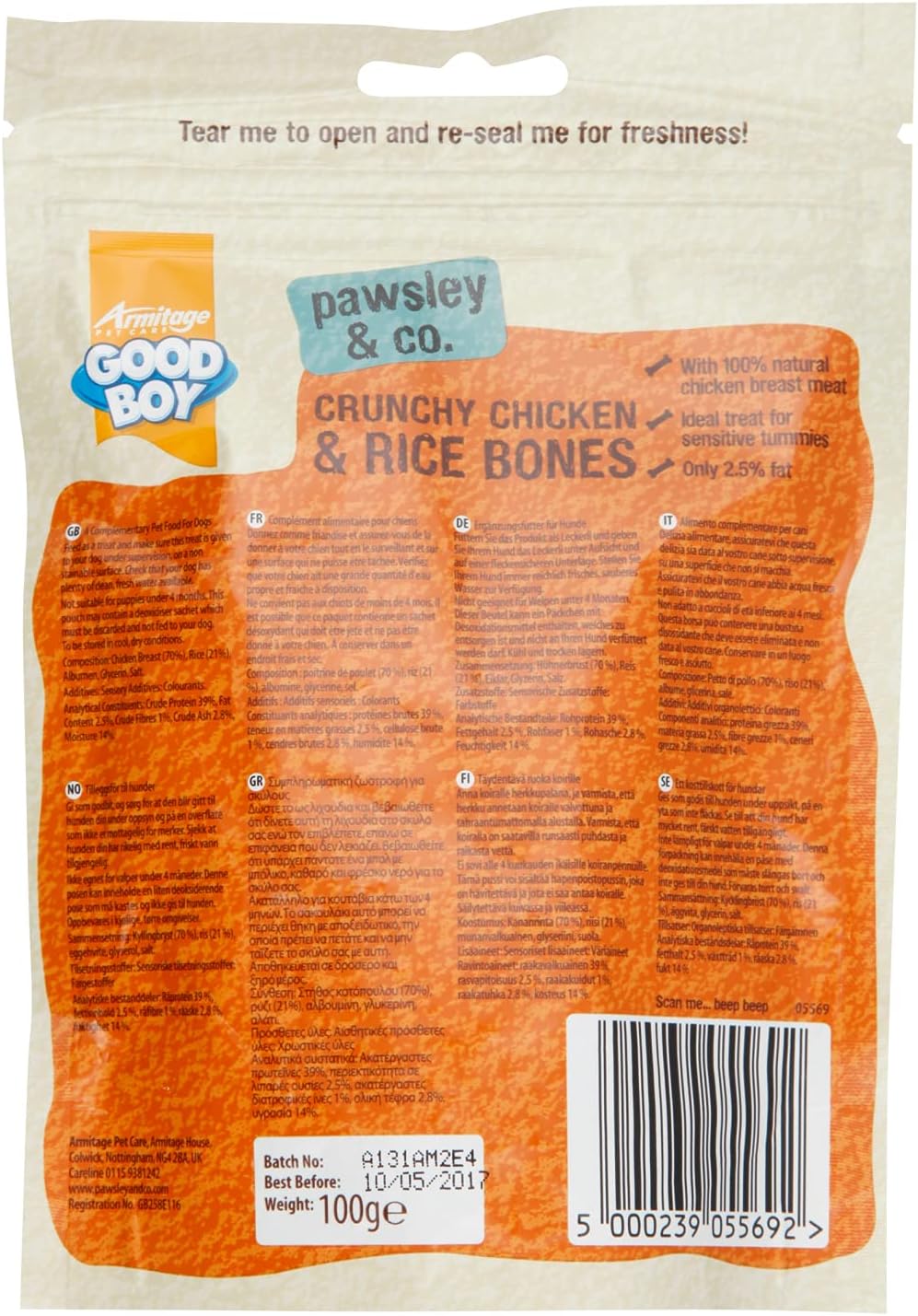 Good Boy Crunchy Chicken & Rice Bones 100g