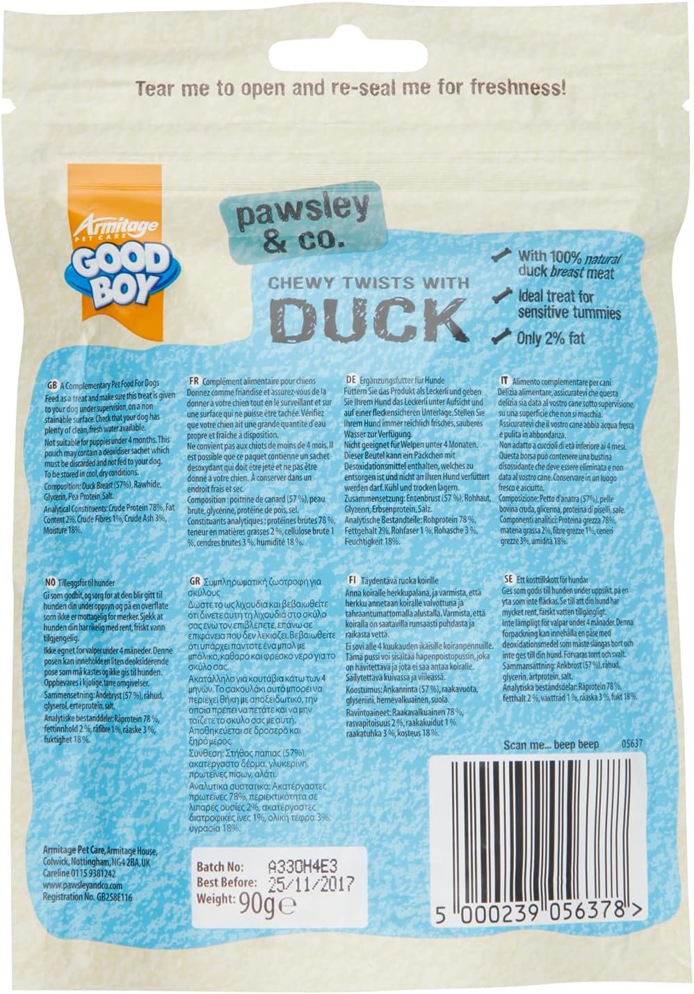 Good Boy Chewy Twists With Duck 90g