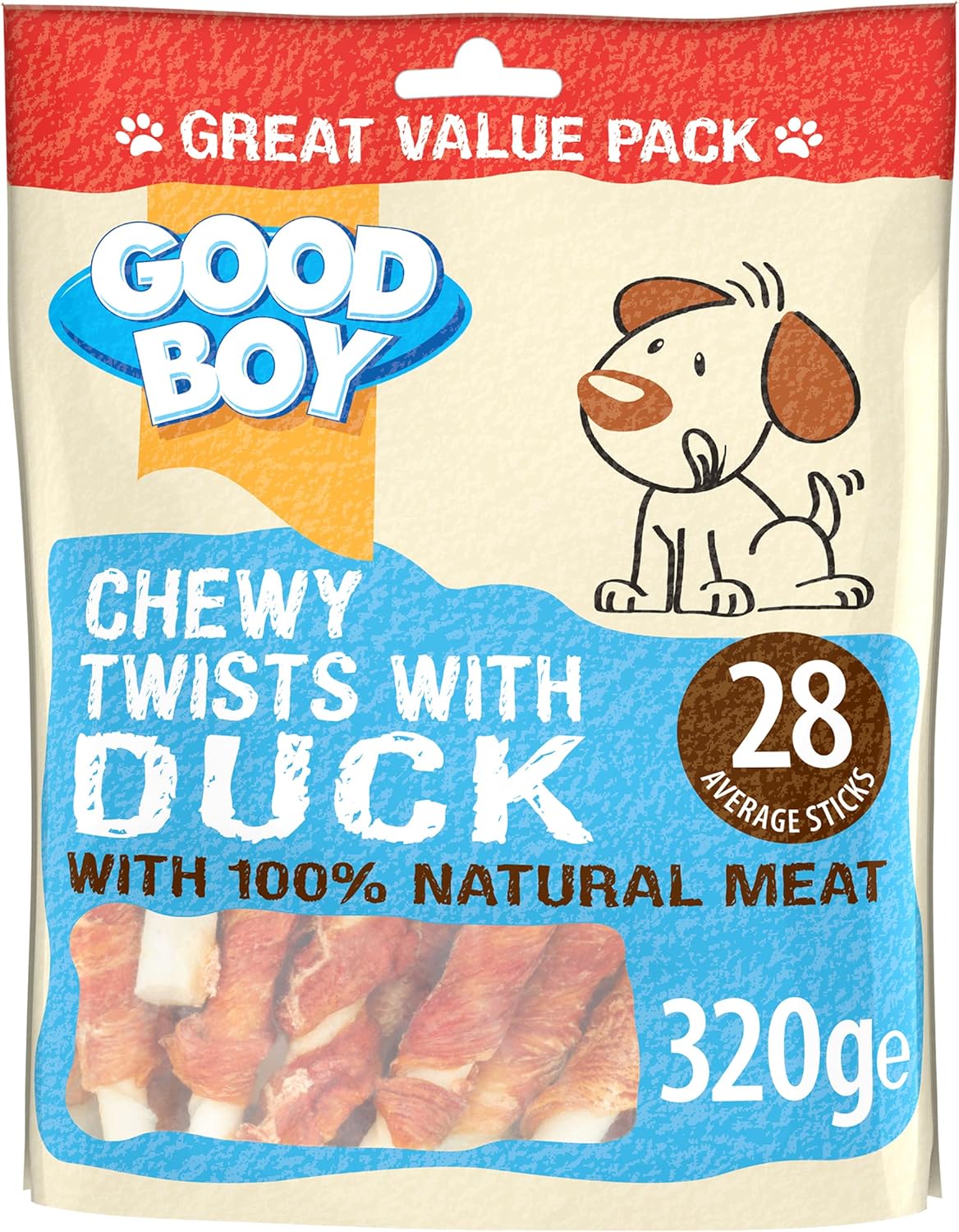 Good Boy Chewy Duck Twists Value Pack 320g