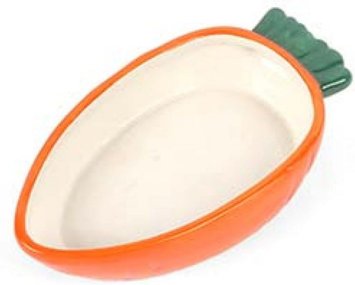 Pet Platter Ceramic Carrot Shaped Feeding Bowl