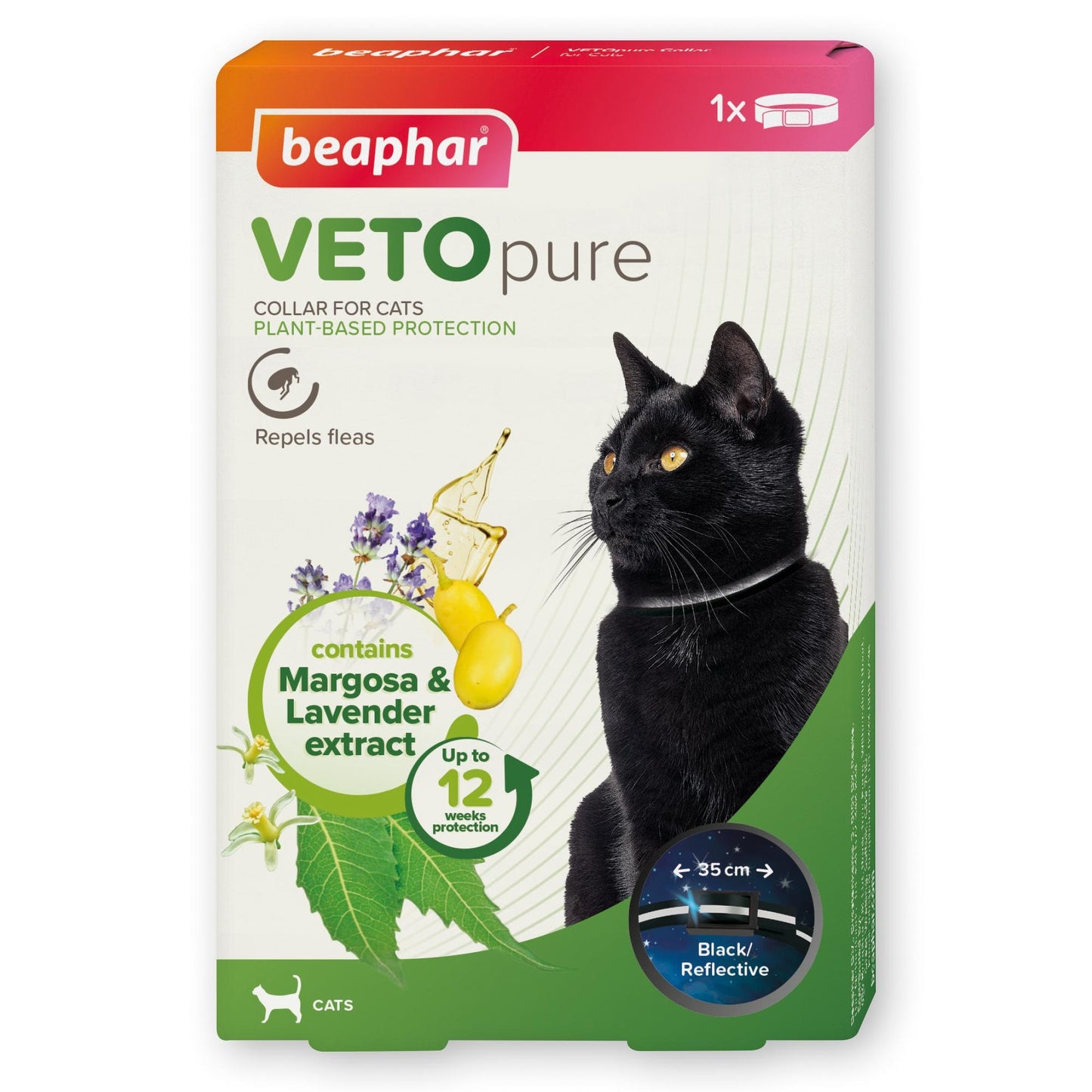 Beaphar Vetopure Black Reflective Cat Collar