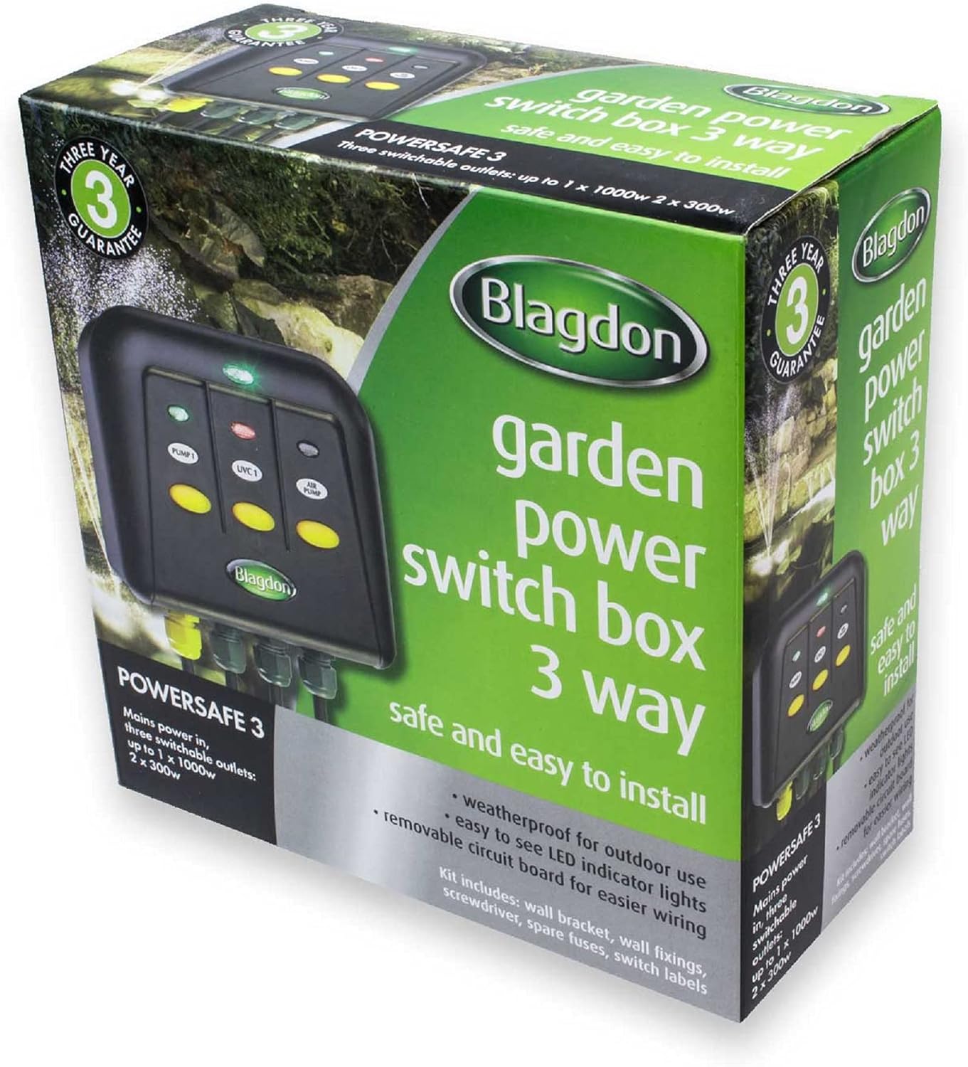 Blagdon PowerSafe 3 Way Garden Power Switch Box