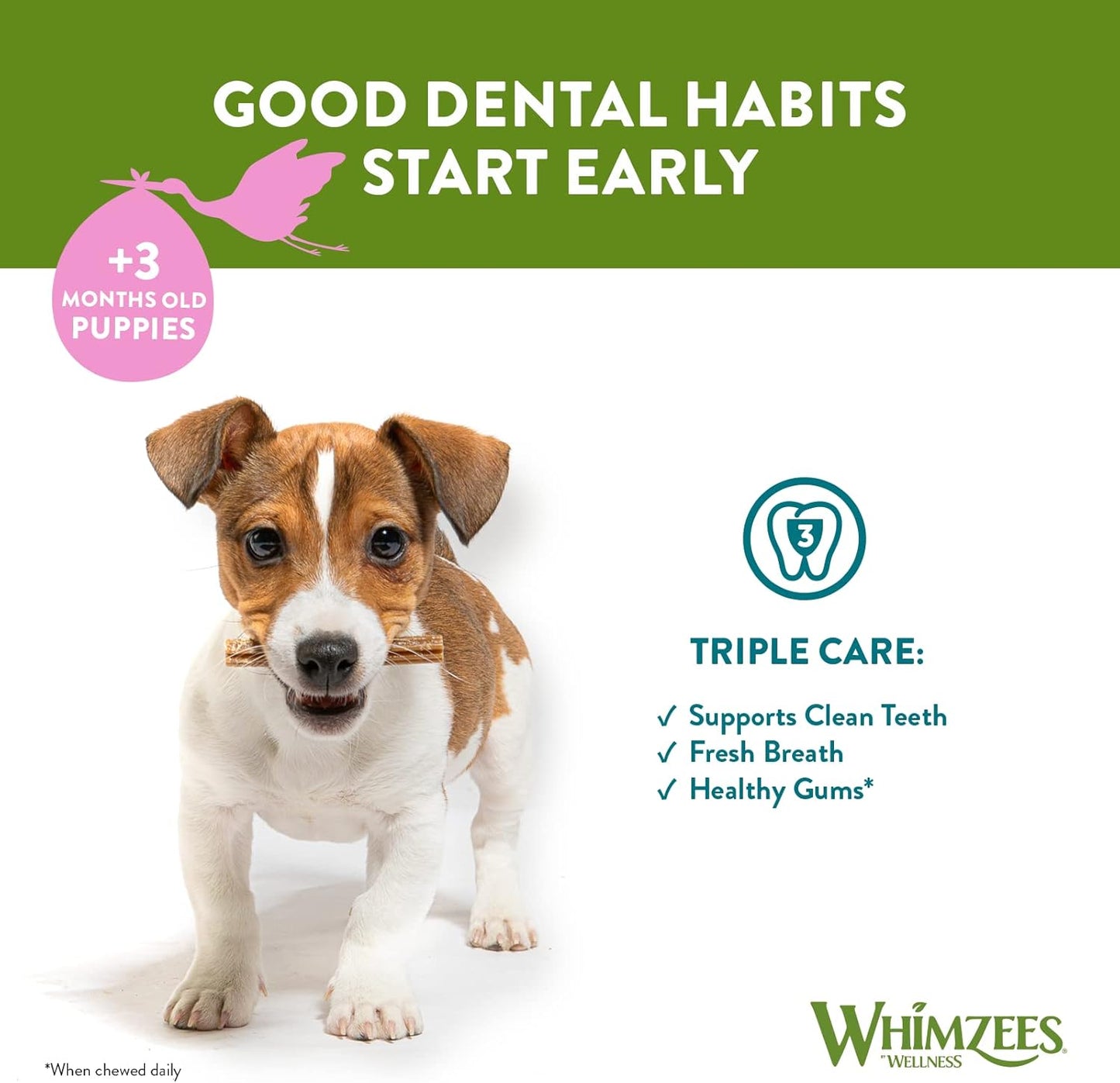 Whimzees Puppy Sticks X-Small/Small 28 pack 105G