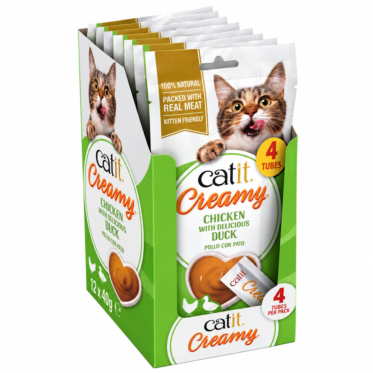 Catit Creamy Treats Chicken & Duck Cat Treats 4 x 10g