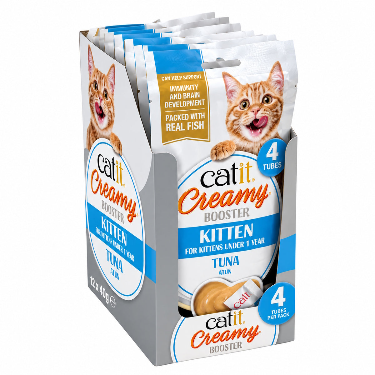 Catit Creamy Booster Tuna For Kittens 4 x 10g