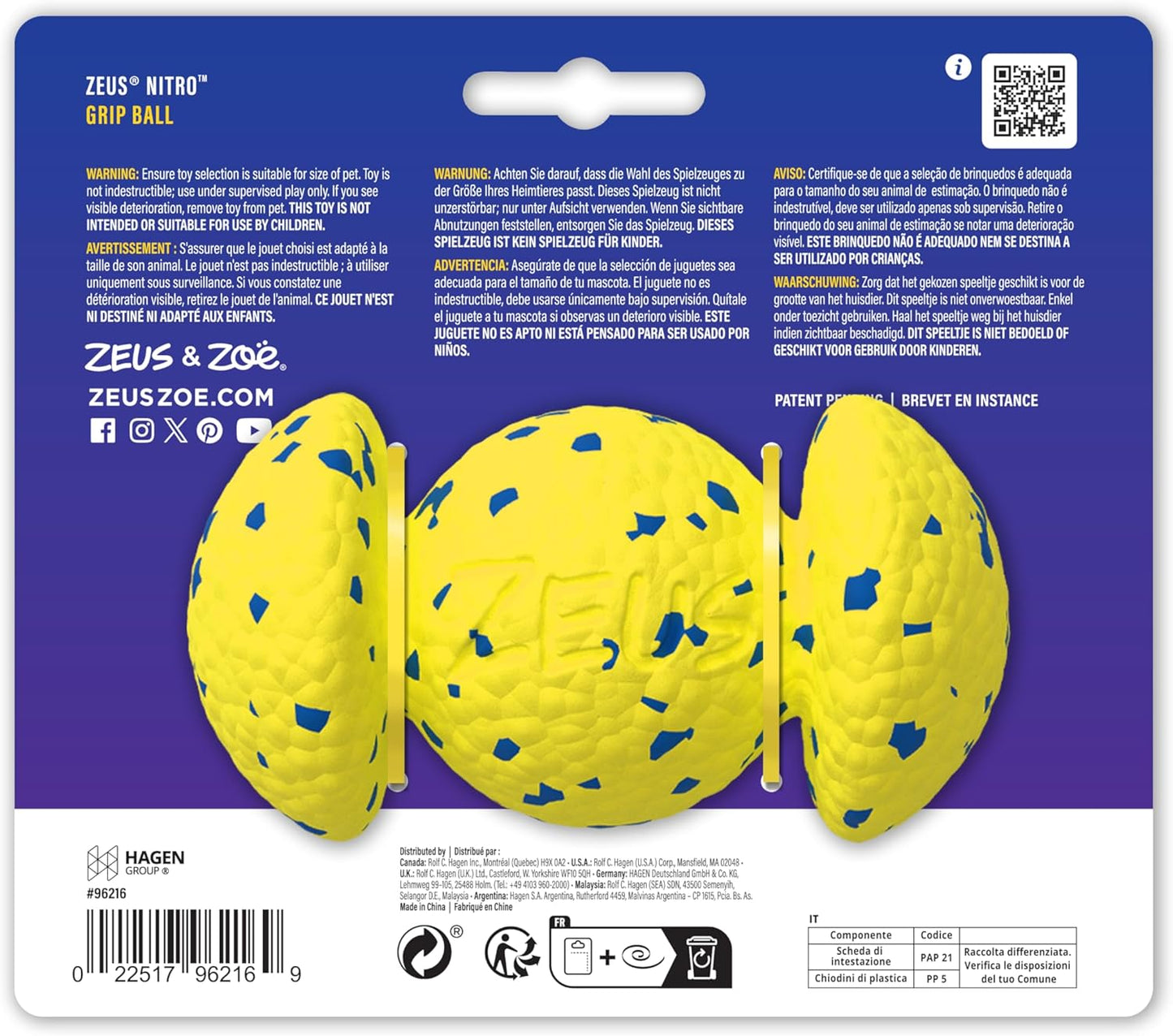 Zeus Nitro Weighted Grip Ball 12.4cm