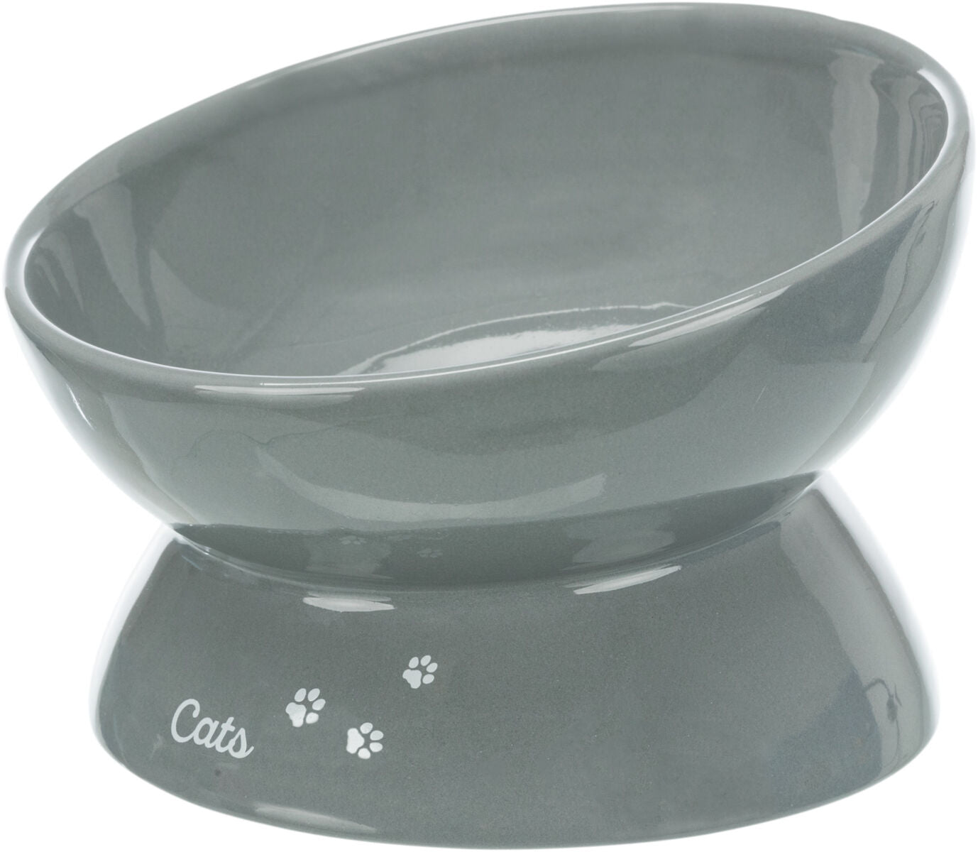 Trixie XXL Elevated Ceramic Cat Food Bowl Grey 350ml 17cm