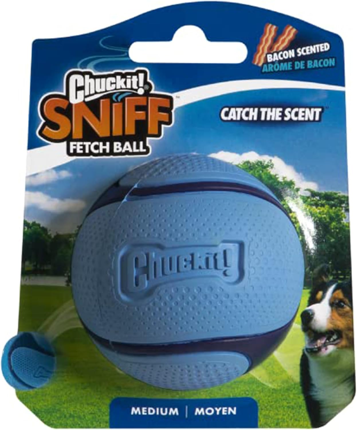 Chuckit! Sniff Fetch Ball Bacon Medium 1 Pack