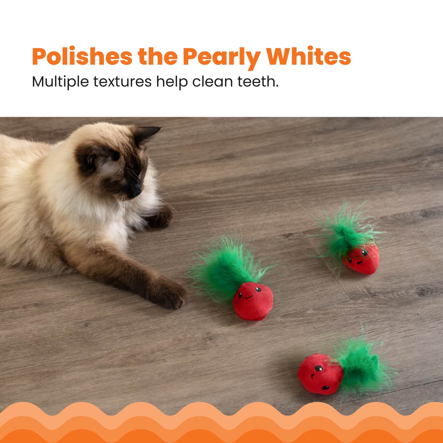 Catstages Catnip Strawbabies Fun Feathers Cat Toy 3pcs