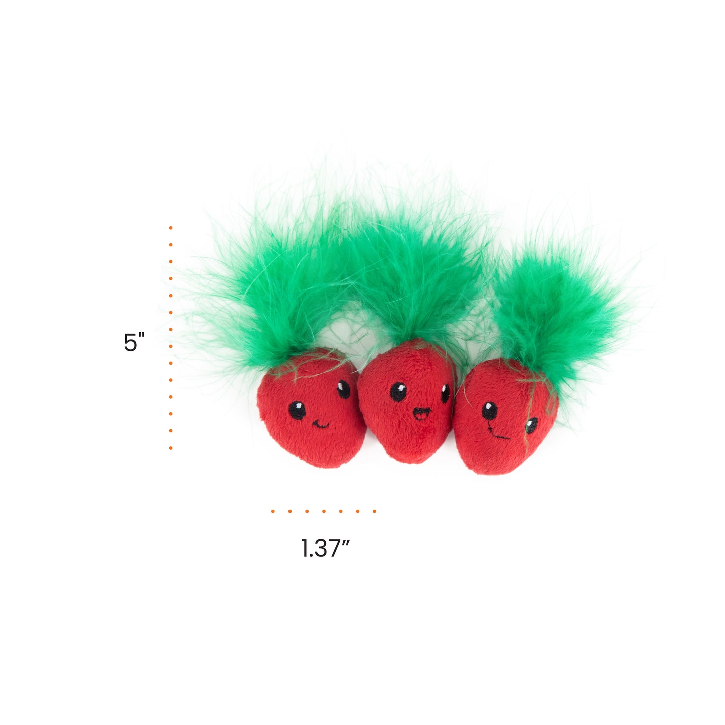 Catstages Catnip Strawbabies Fun Feathers Cat Toy 3pcs