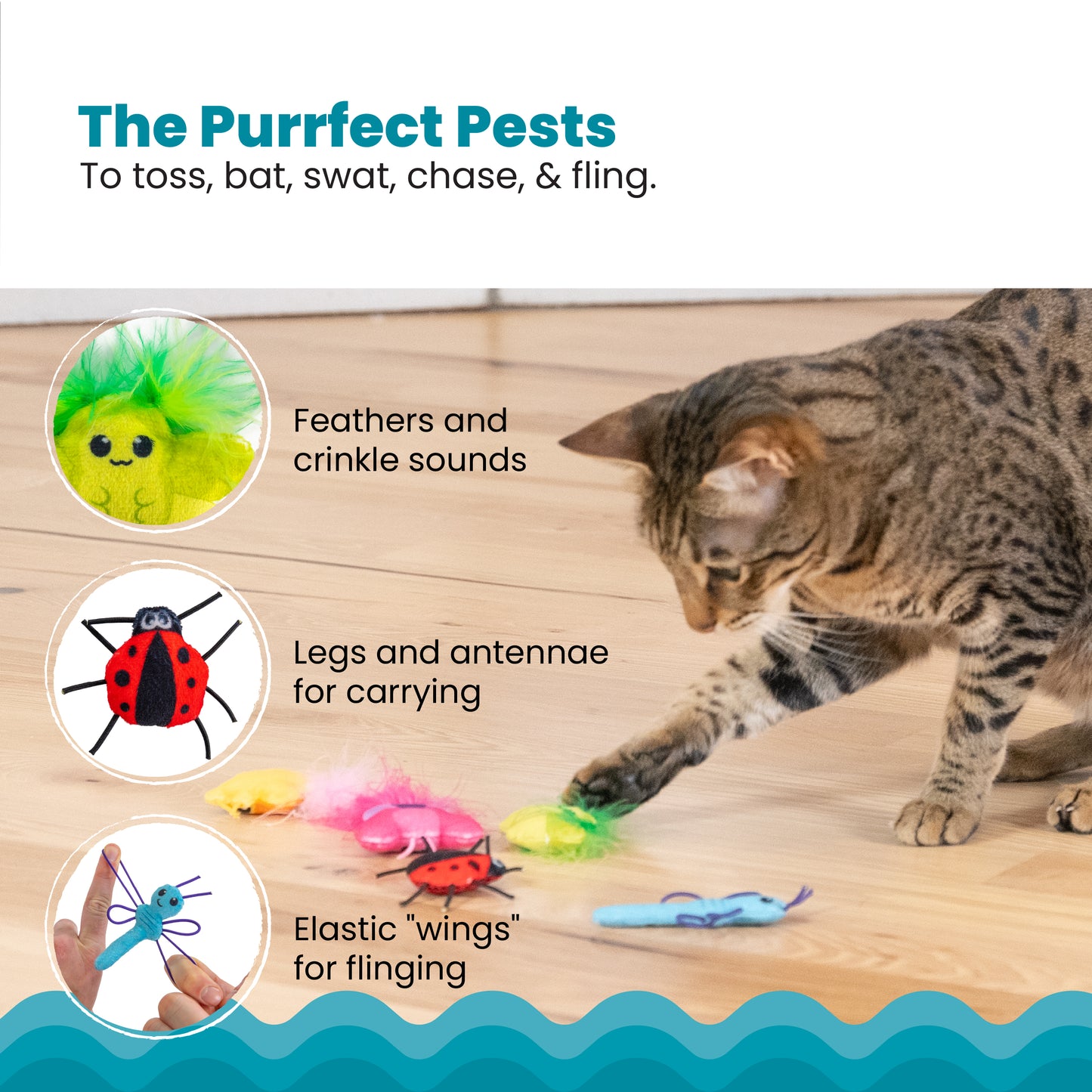 Catstages Cute As A Bug Catnip Toys 6pcs