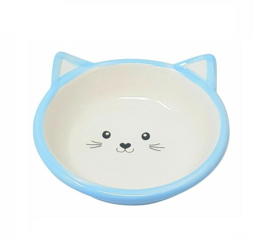 Pet Platter Kitten Face Bowl Blue