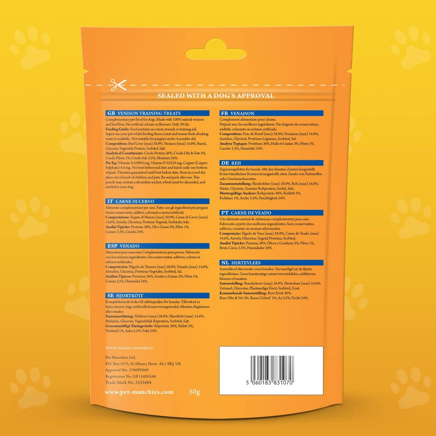 Pet Munchies Venison Training Treats 50g