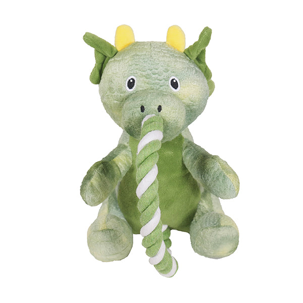 Rosewood Super Tough Plush Green Rope Dragon