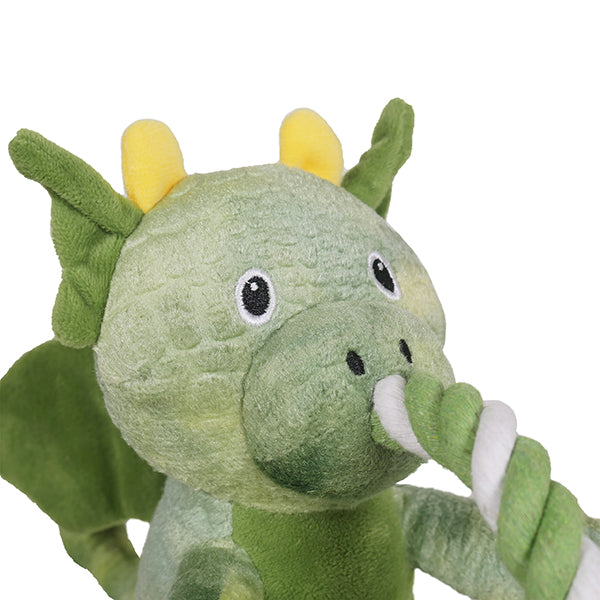 Rosewood Super Tough Plush Green Rope Dragon