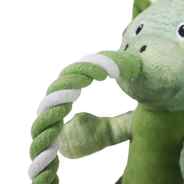 Rosewood Super Tough Plush Green Rope Dragon