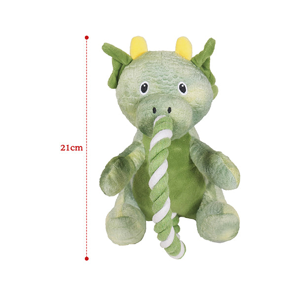 Rosewood Super Tough Plush Green Rope Dragon
