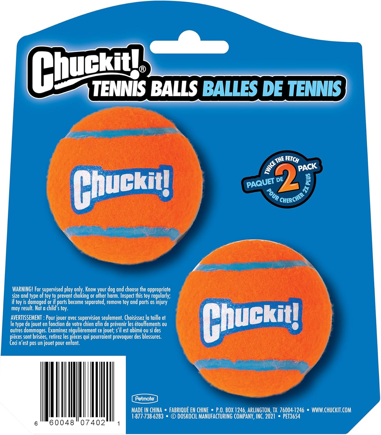Chuckit! Tennis Ball 2 Pack Medium 6.5cm