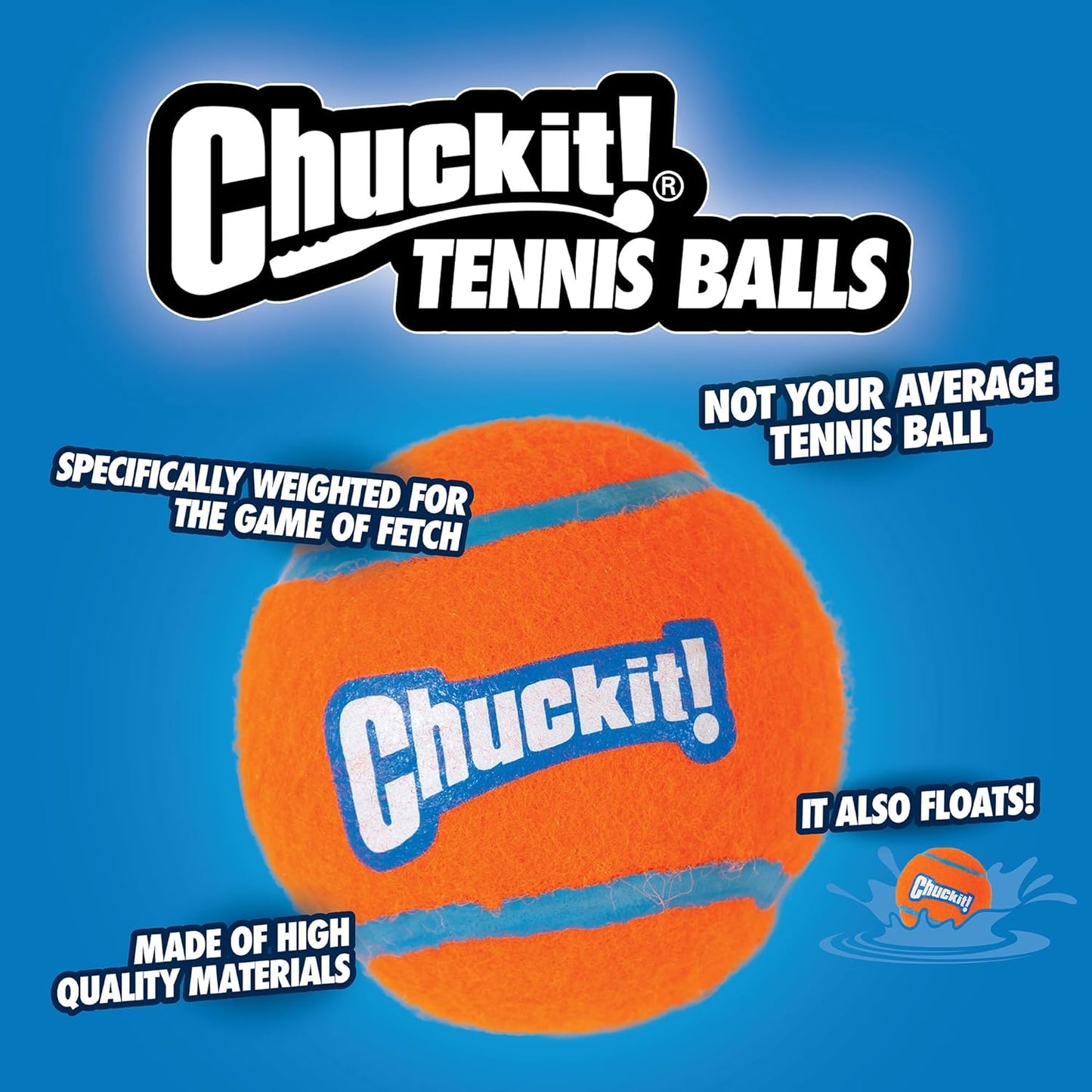 Chuckit! Tennis Ball 2 Pack Medium 6.5cm