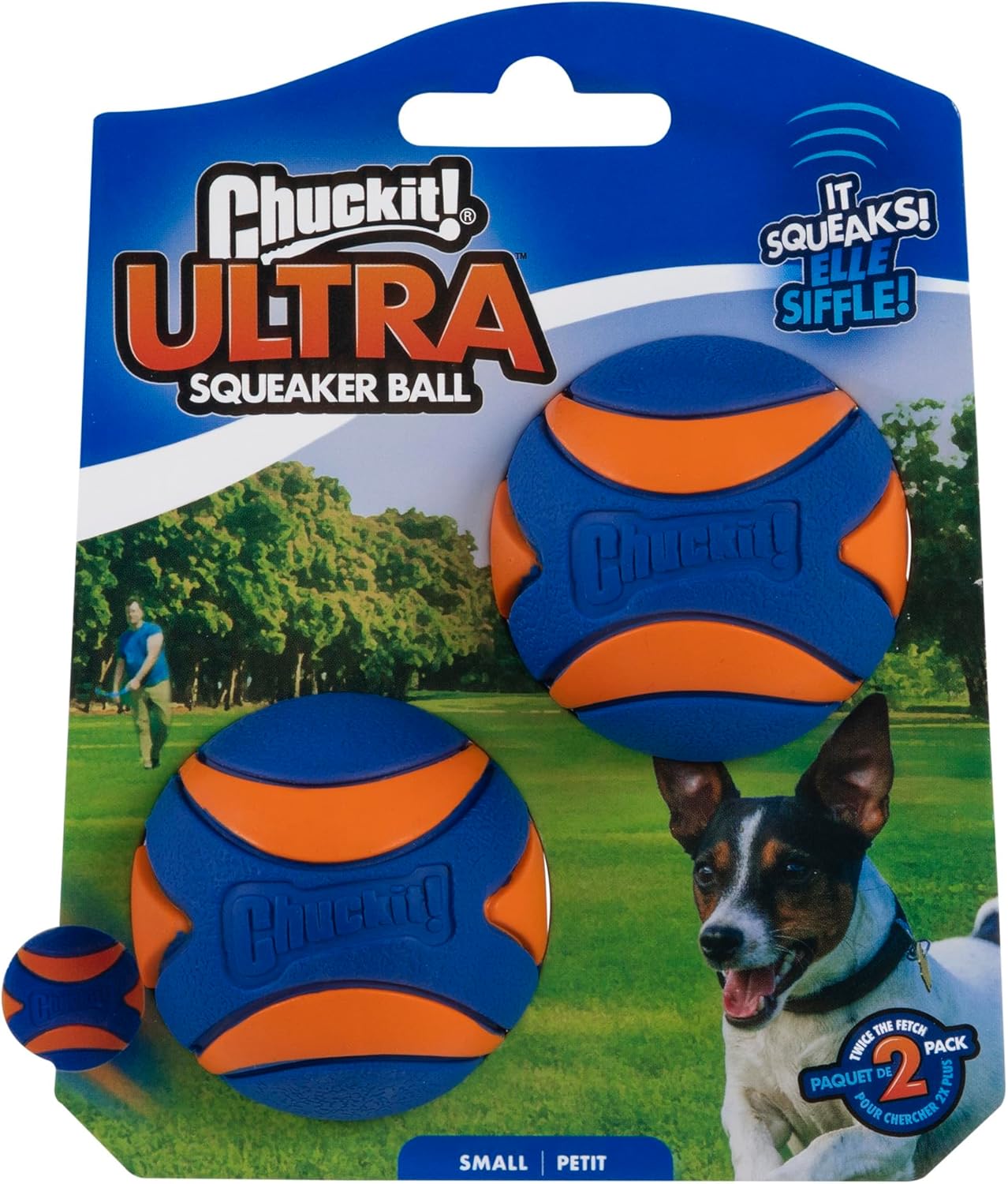 Chuckit! Ultra Squeaker Ball Small 2pck
