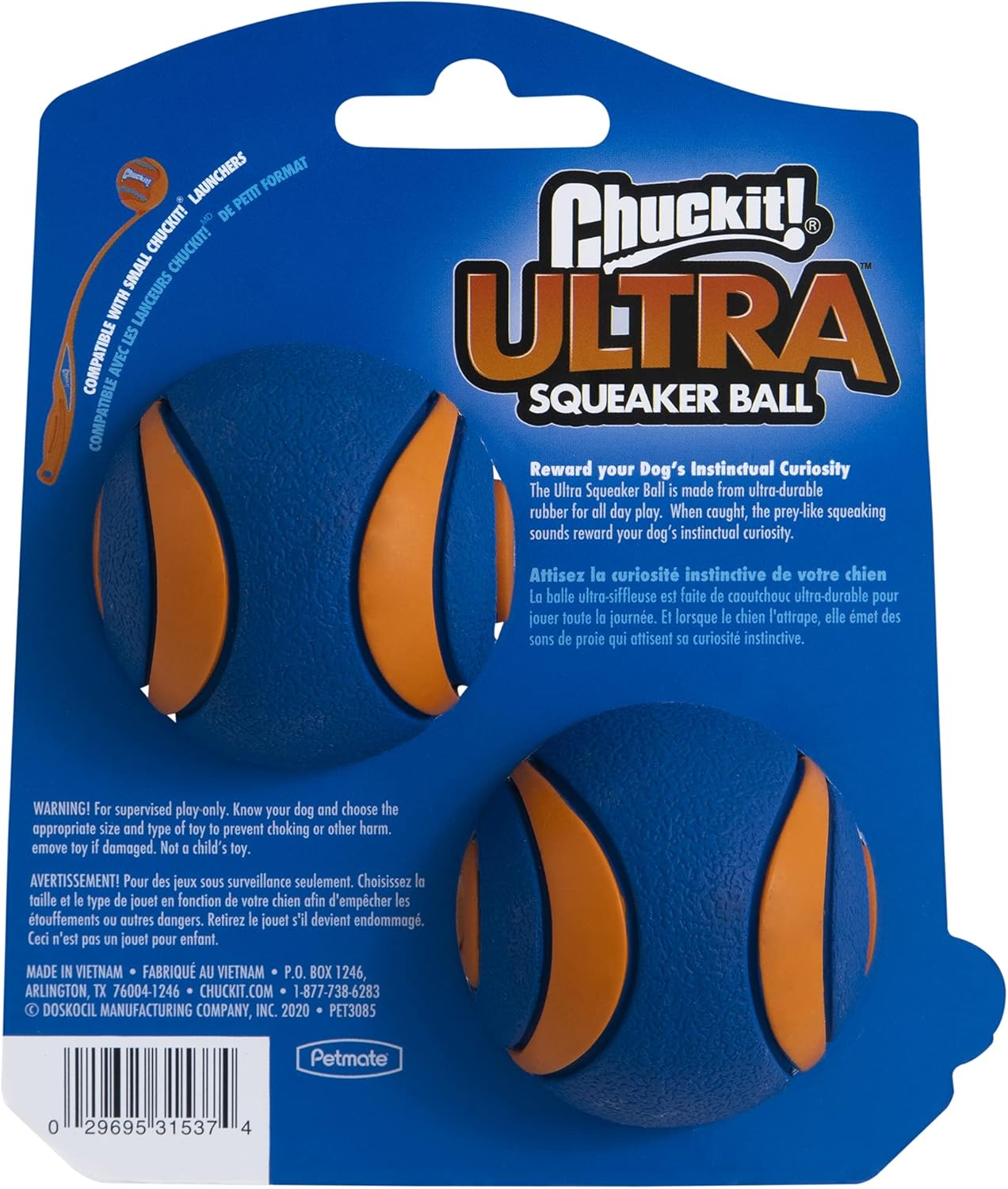 Chuckit! Ultra Squeaker Ball Small 2pck