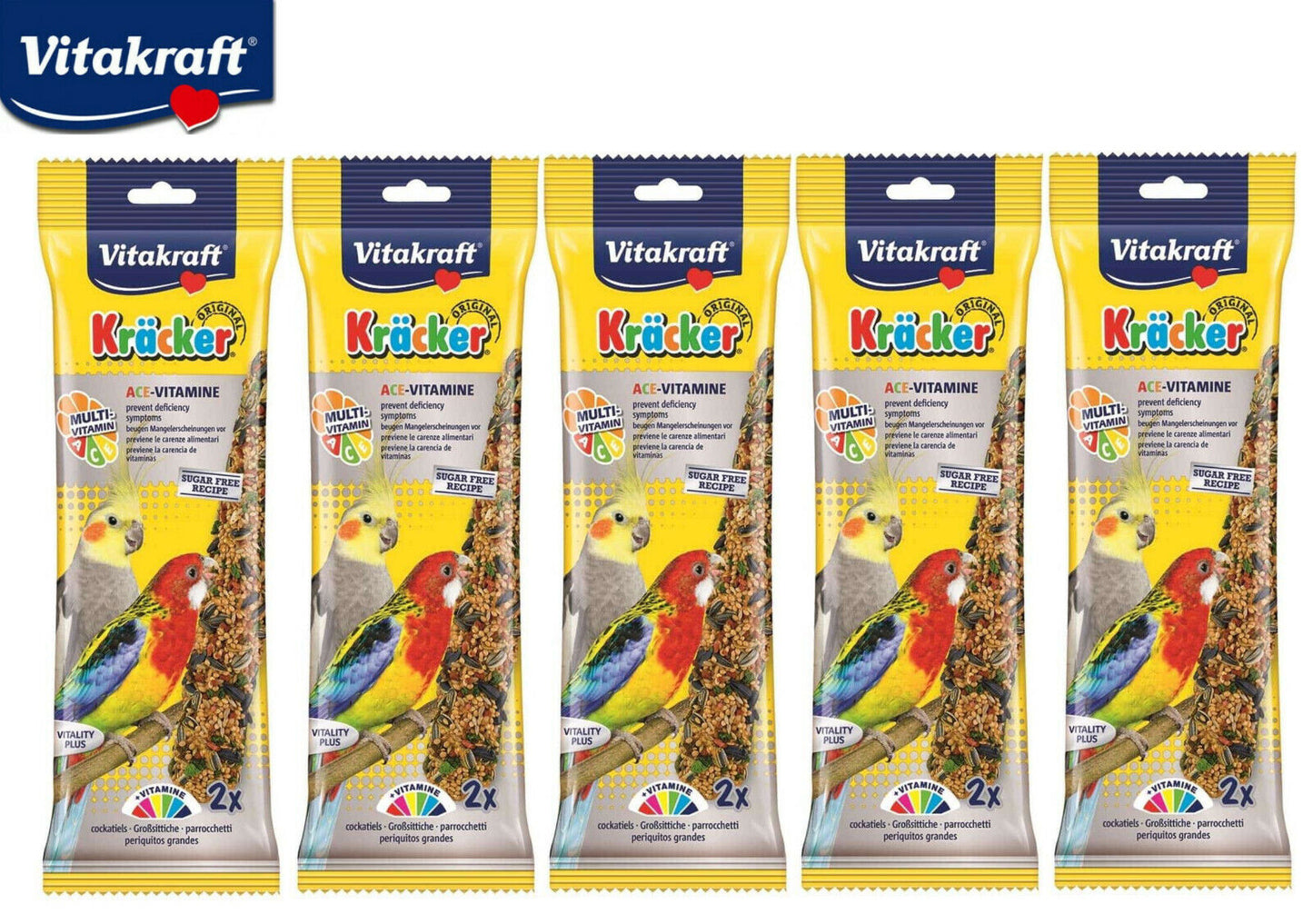 Vitakraft Cockateil & Parakeet Fruit Sticks Ace-vitamine 2pcs