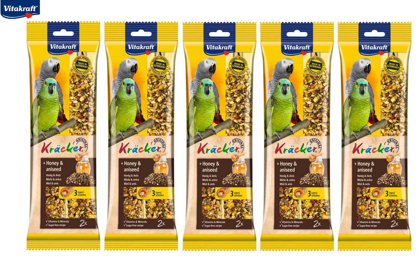 Vitakraft Parrot Sticks Honey & Aniseed African Grey & Amazon 2pcs