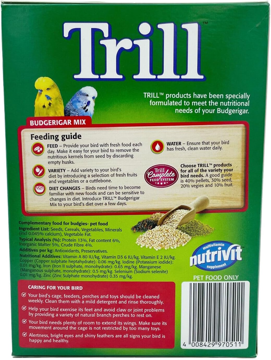 Trill Budgie Food 500g
