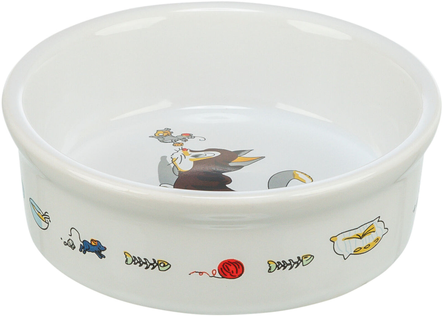 Trixie Comic Cat With Mouse Ceramic Bowl 200ml 12 cm