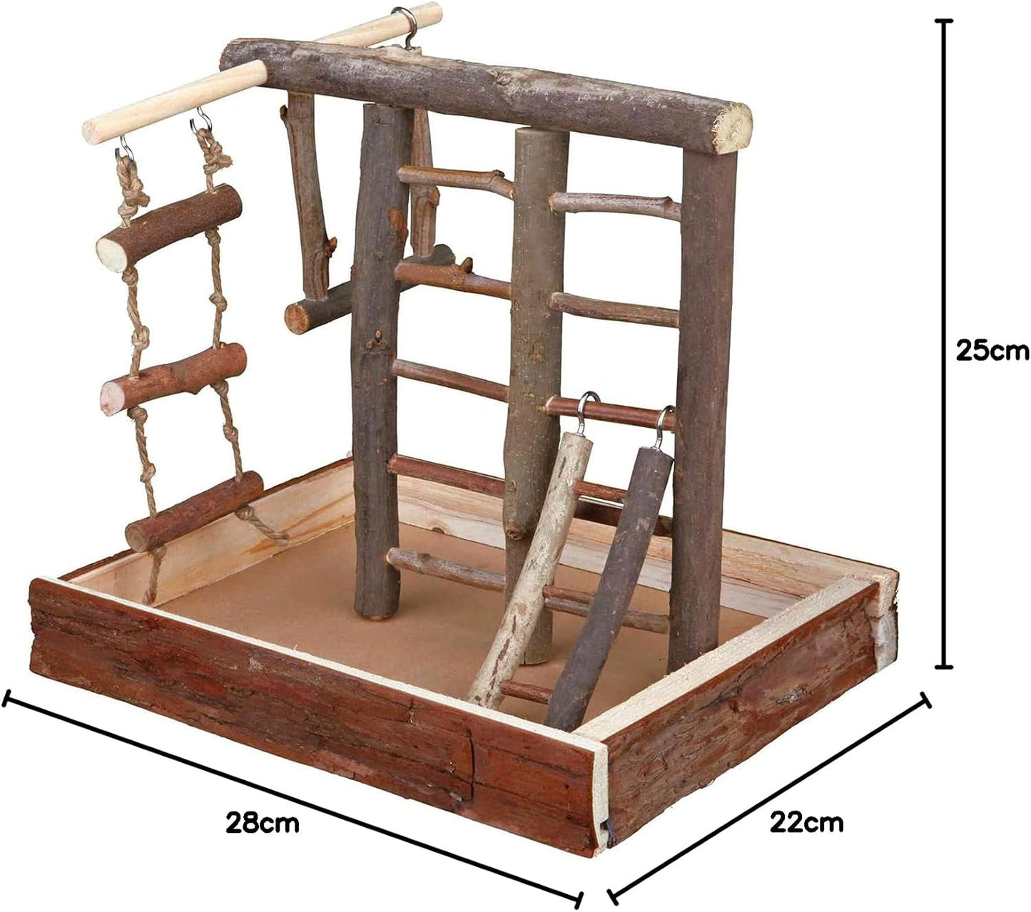 Trixie Small Natural Wooden Playground For Birds 28 x 25 x 22cm