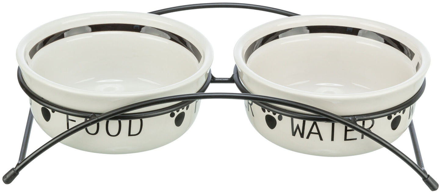 Trixie Eat On Feet Ceramic Cat Bowl Set White Bowls
