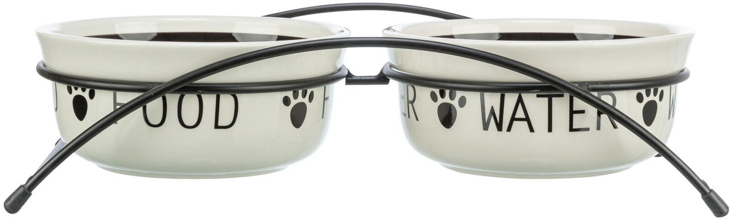 Trixie Eat On Feet Ceramic Cat Bowl Set White Bowls