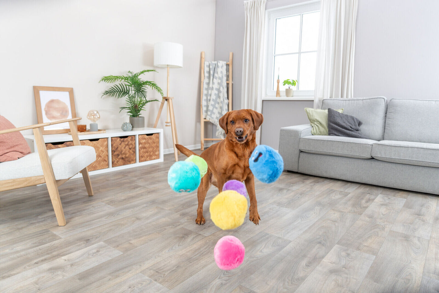 1x Trixie Plush Recycled Ball 10cm, Assorted