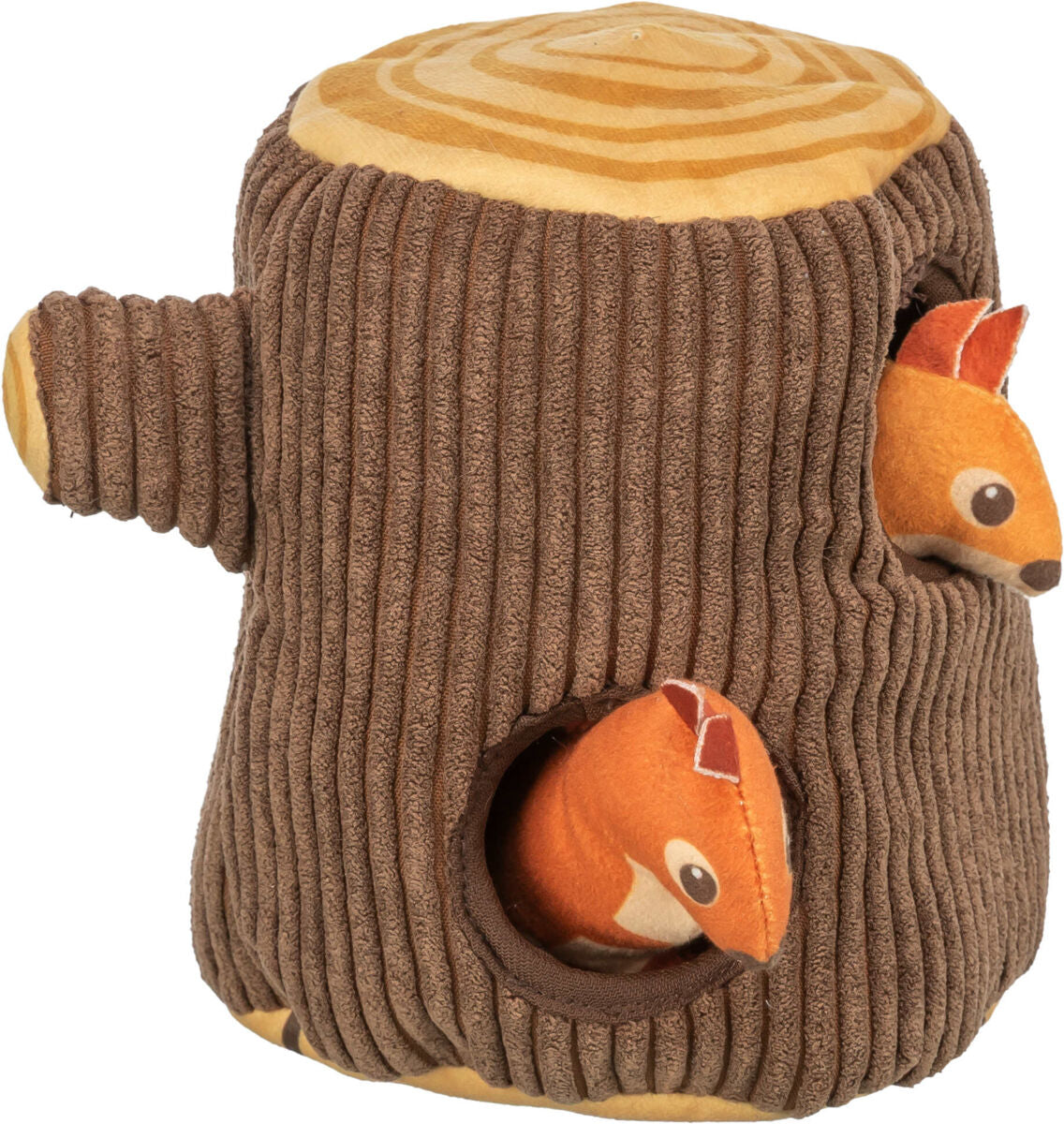 Trixie Tree Stump With Squirrels Interactive Plush Dog Toy