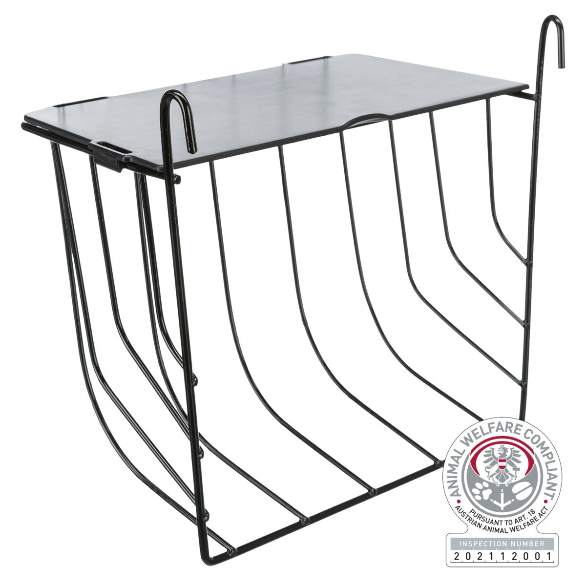 Trixie Medium Black Hay Manger With Lid 20 x 18 x 12cm
