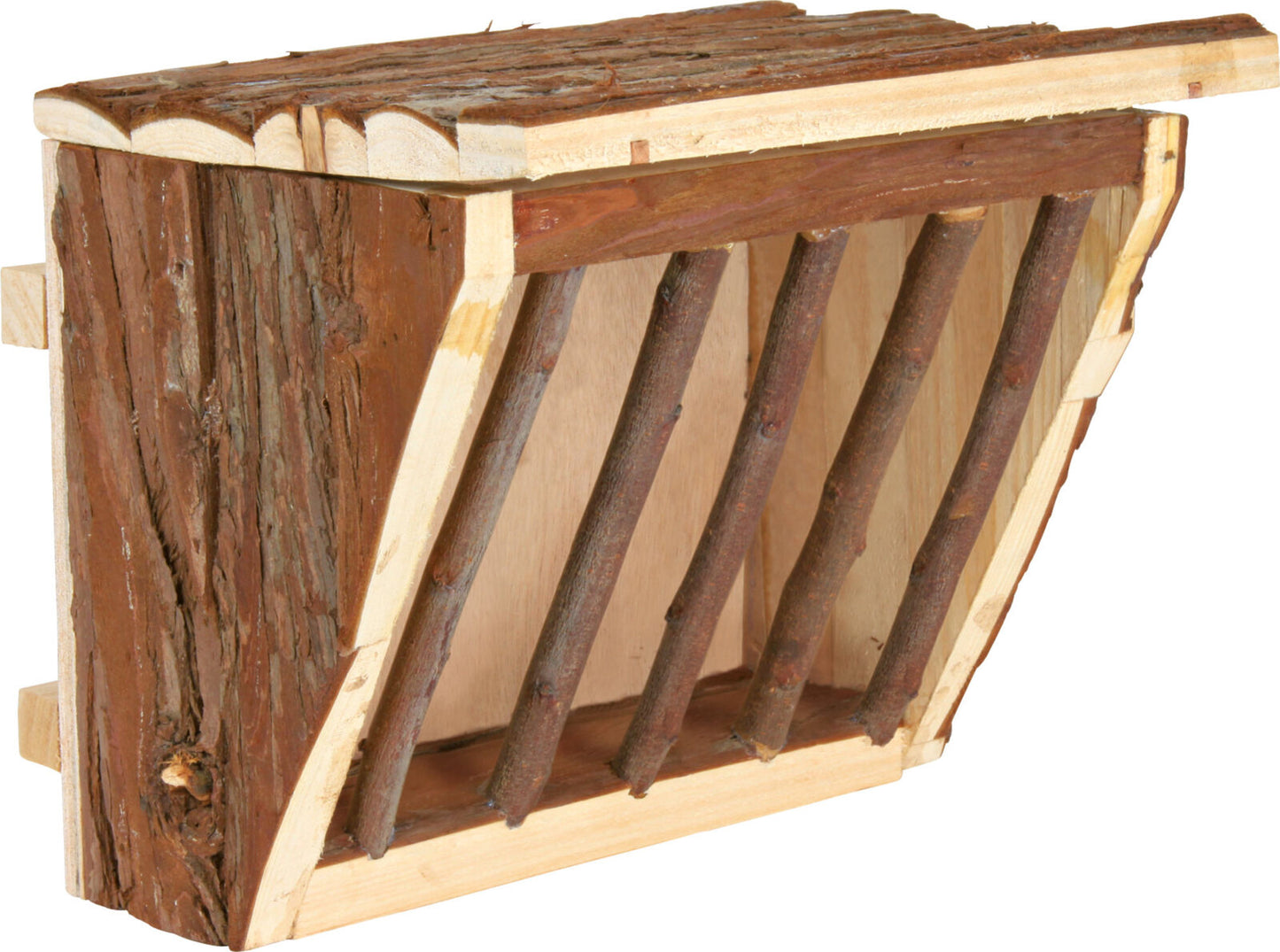 Trixie Natural Wooden Hanging Hay Manger With Lid 20 x 15 x 17cm