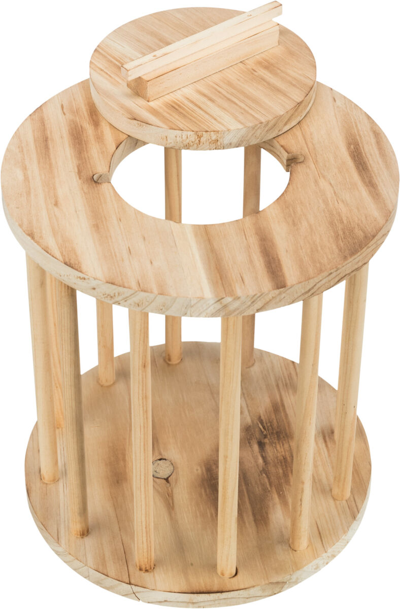 Trixie Large Flamed Wooden Hay Manger With Lid