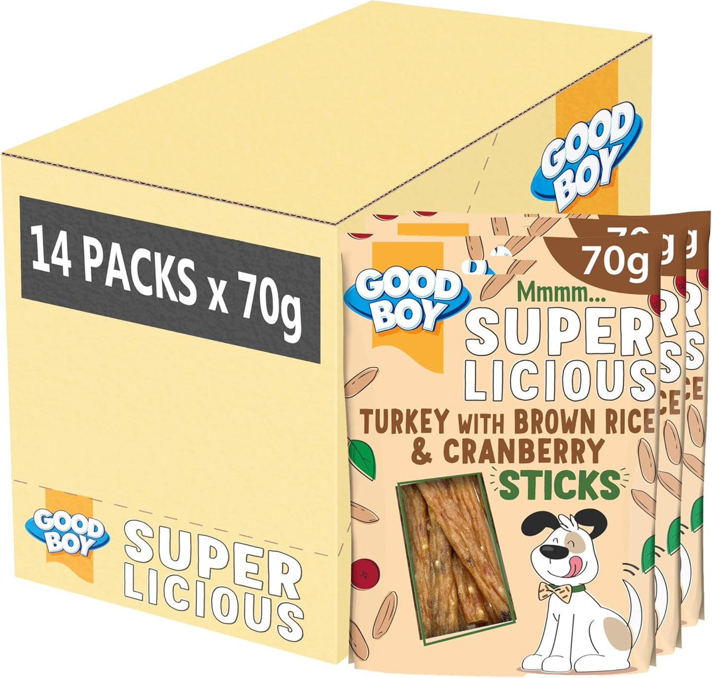 Good Boy Turkey With Brown Rice & Cranberry Sticks 70g