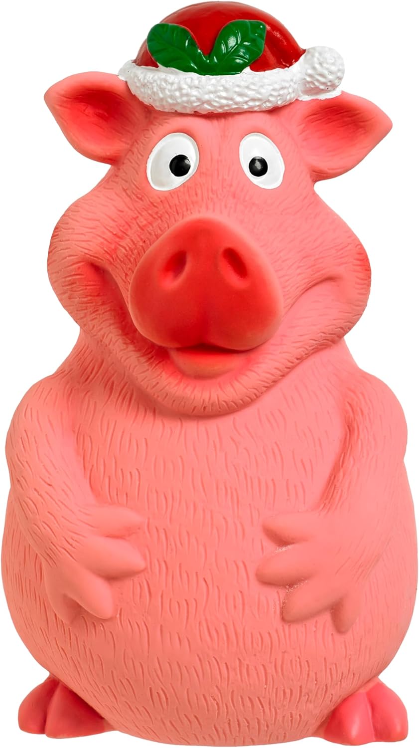 Good Boy Christmas Smiley Latex Pig Dog Toy
