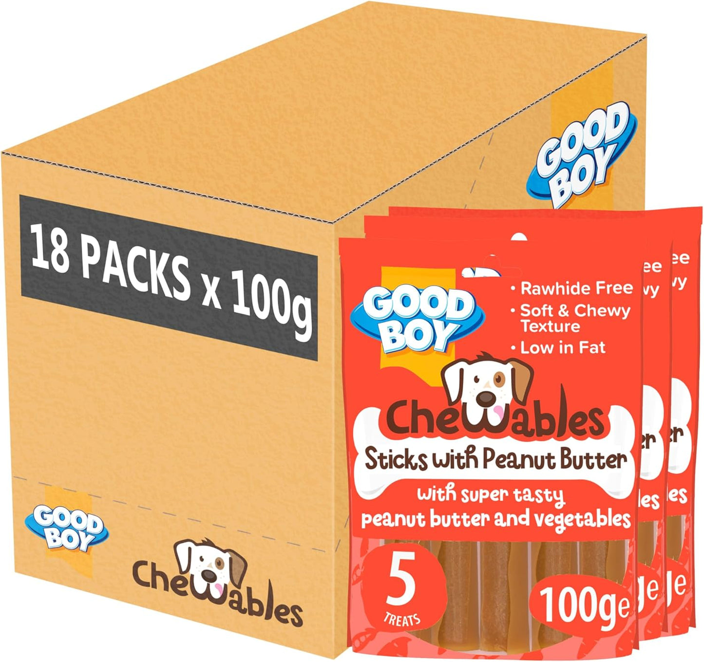 Good Boy Chewables Sticks Peanut Butter & Vegetables 100g