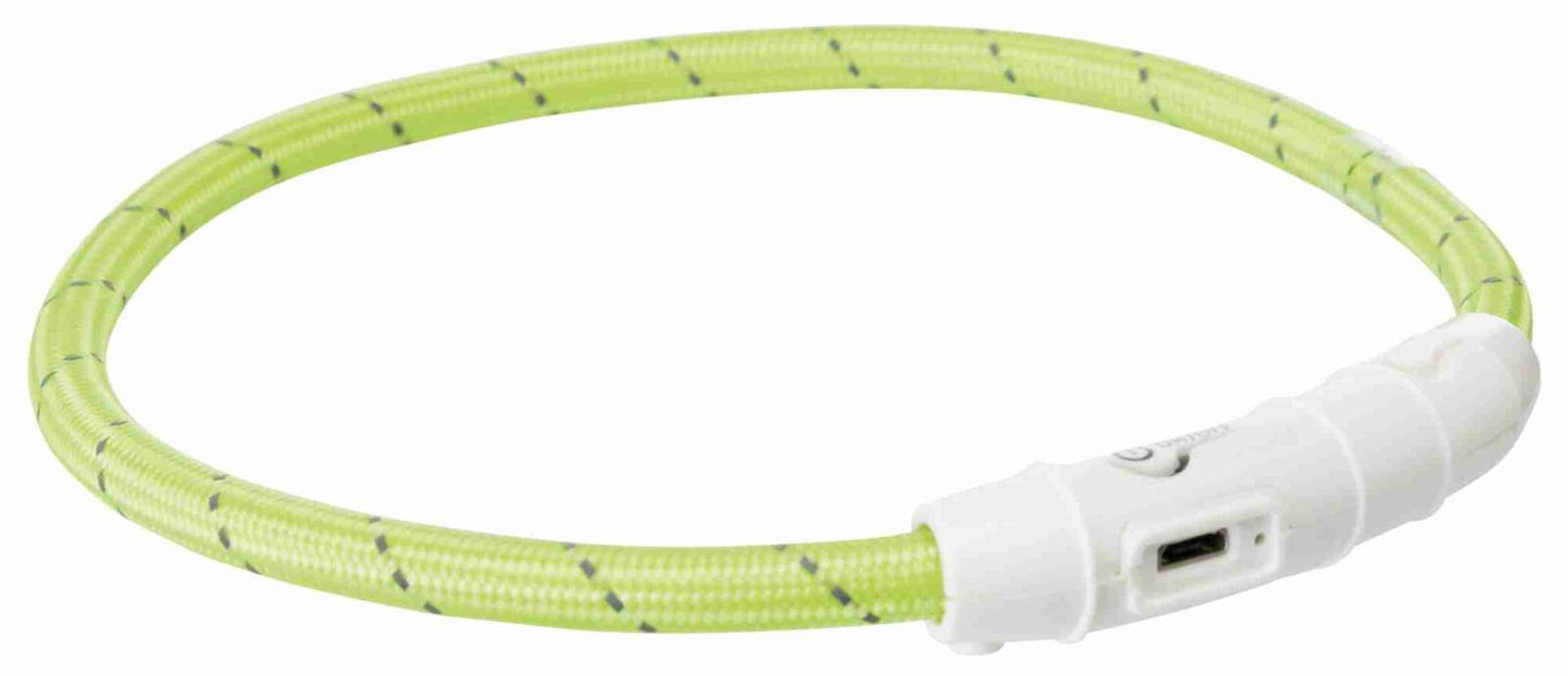 Trixie Flashing Collar M - L USB Green