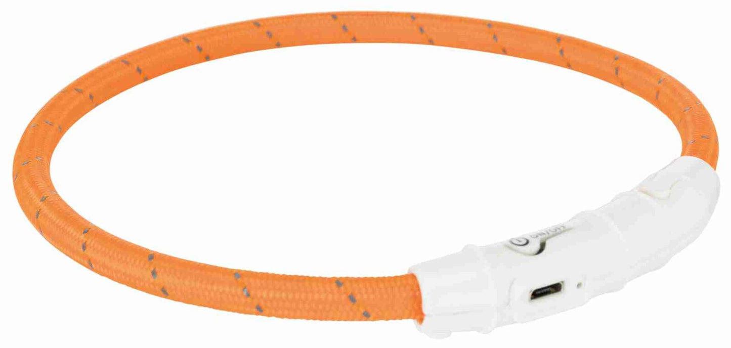 Trixie Flashing Collar M - L USB Orange