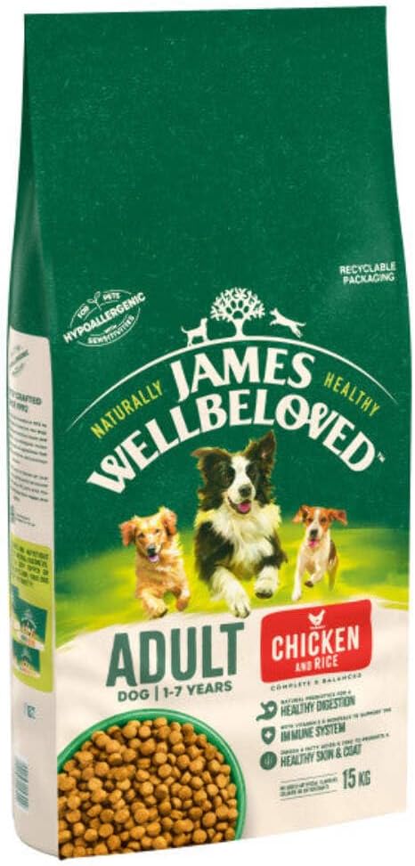 James Wellbeloved Adult Chicken & Rice Dog Food 15kg