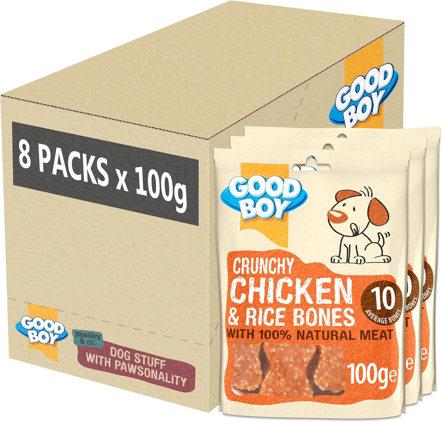 Good Boy Crunchy Chicken & Rice Bones 100g